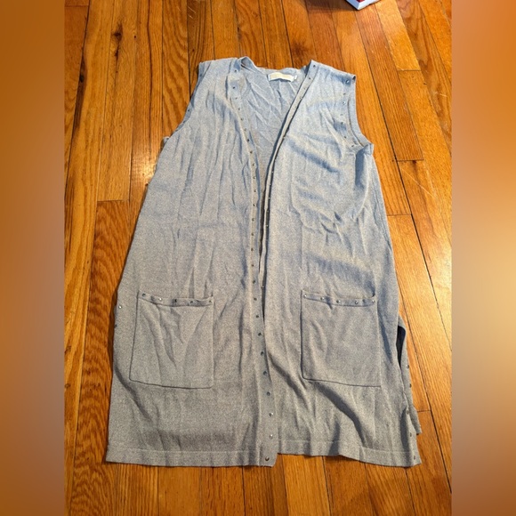 Christina by Michael Kors Sleeveless Studded Cardigan - Picture 2 of 10